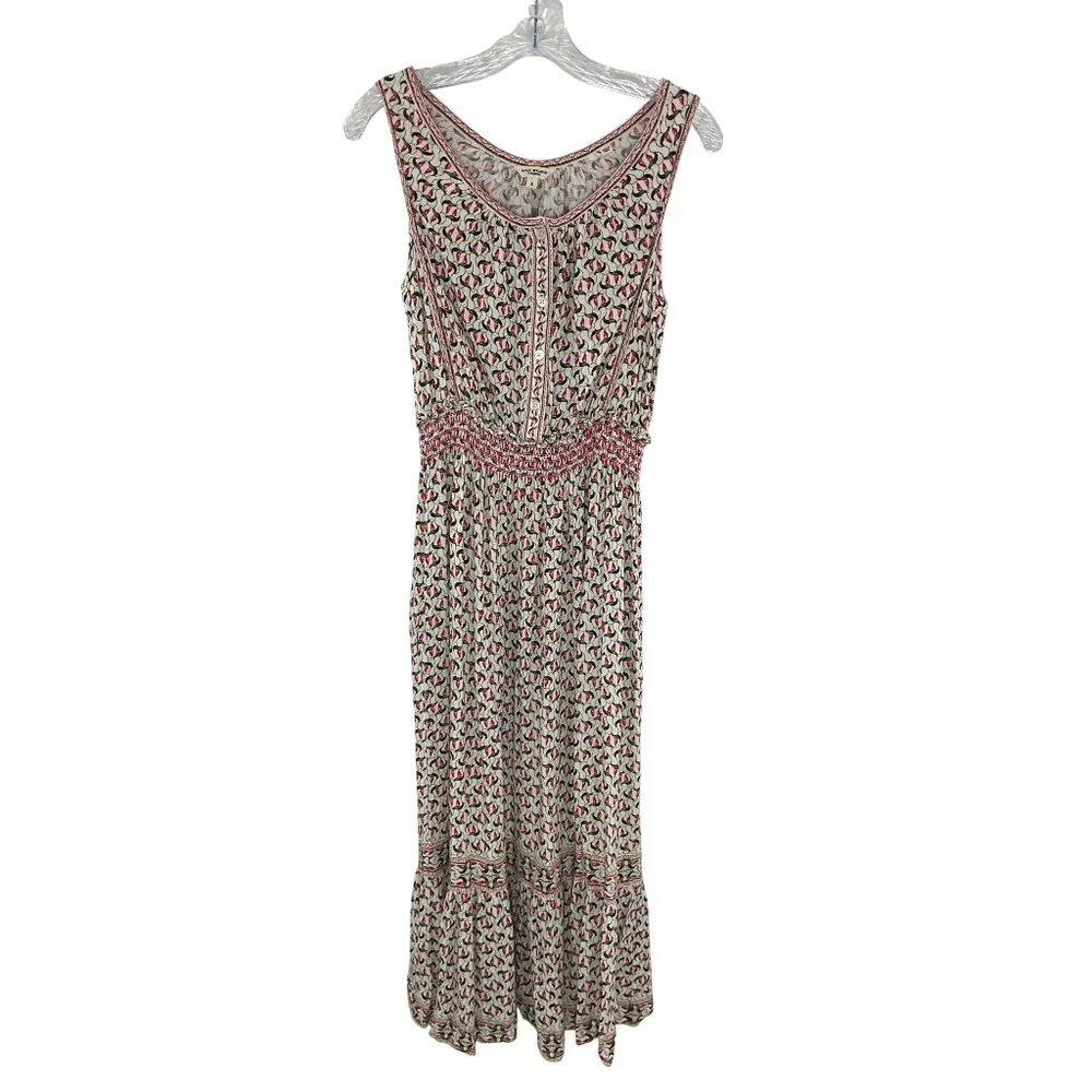 Max Studio Dress Women S Multi Print Sleeveless Smocked Tired Maxi Cottagecore